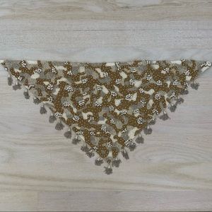 MIGNONNE GAVIGAN - gold and silver embroider scarf